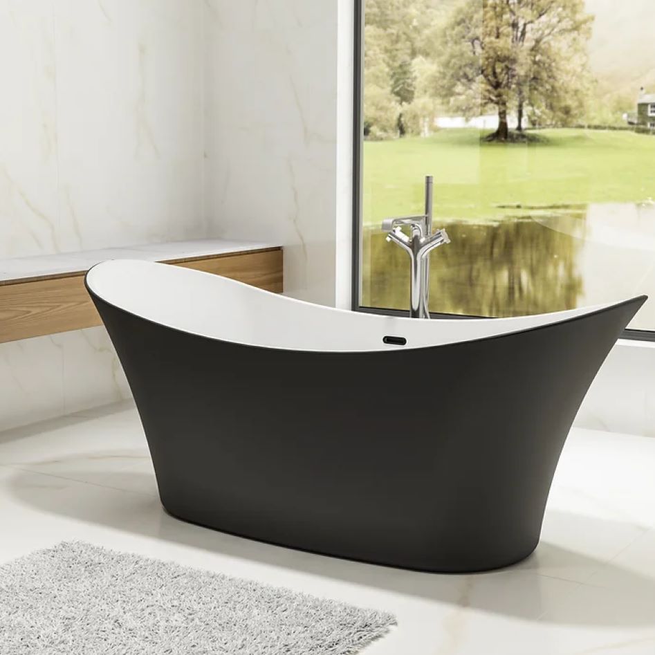 Charlotte Edwards Gloss & Matt Black Freestanding Baths