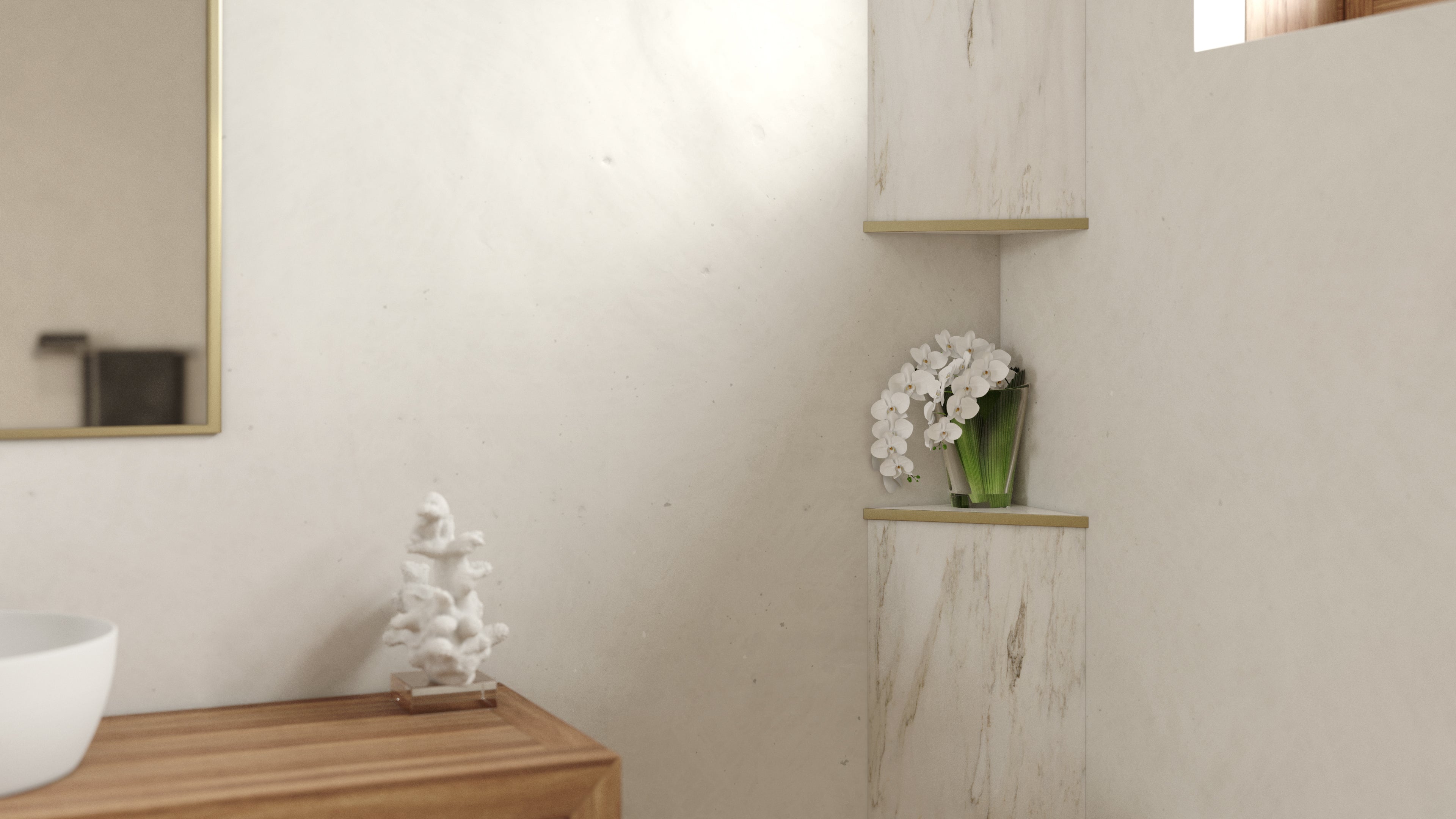 Ortano Azola® Triangular Corner with shelf and light