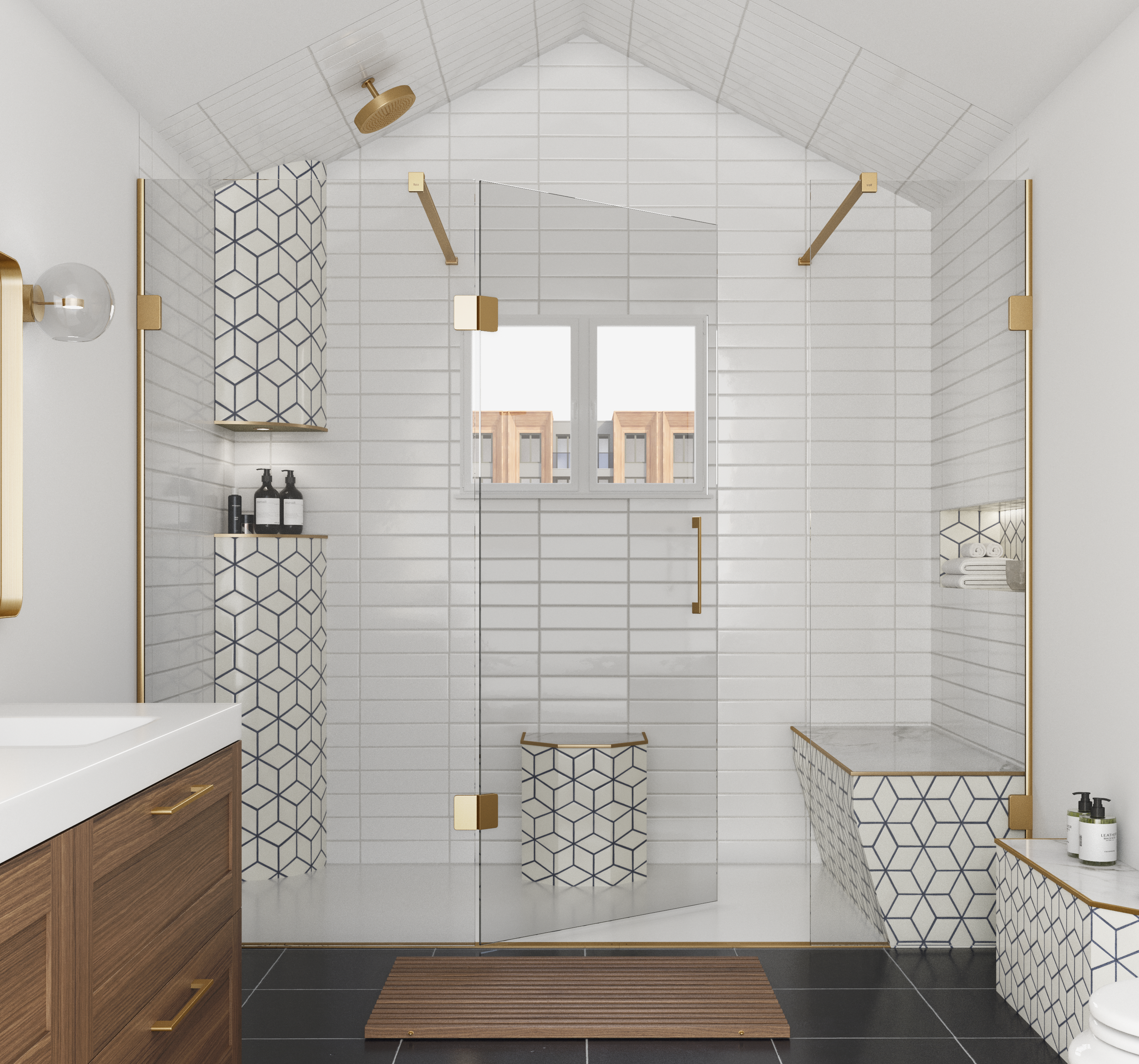 Truncate Wall Seat - Blissful Bathing Solutions