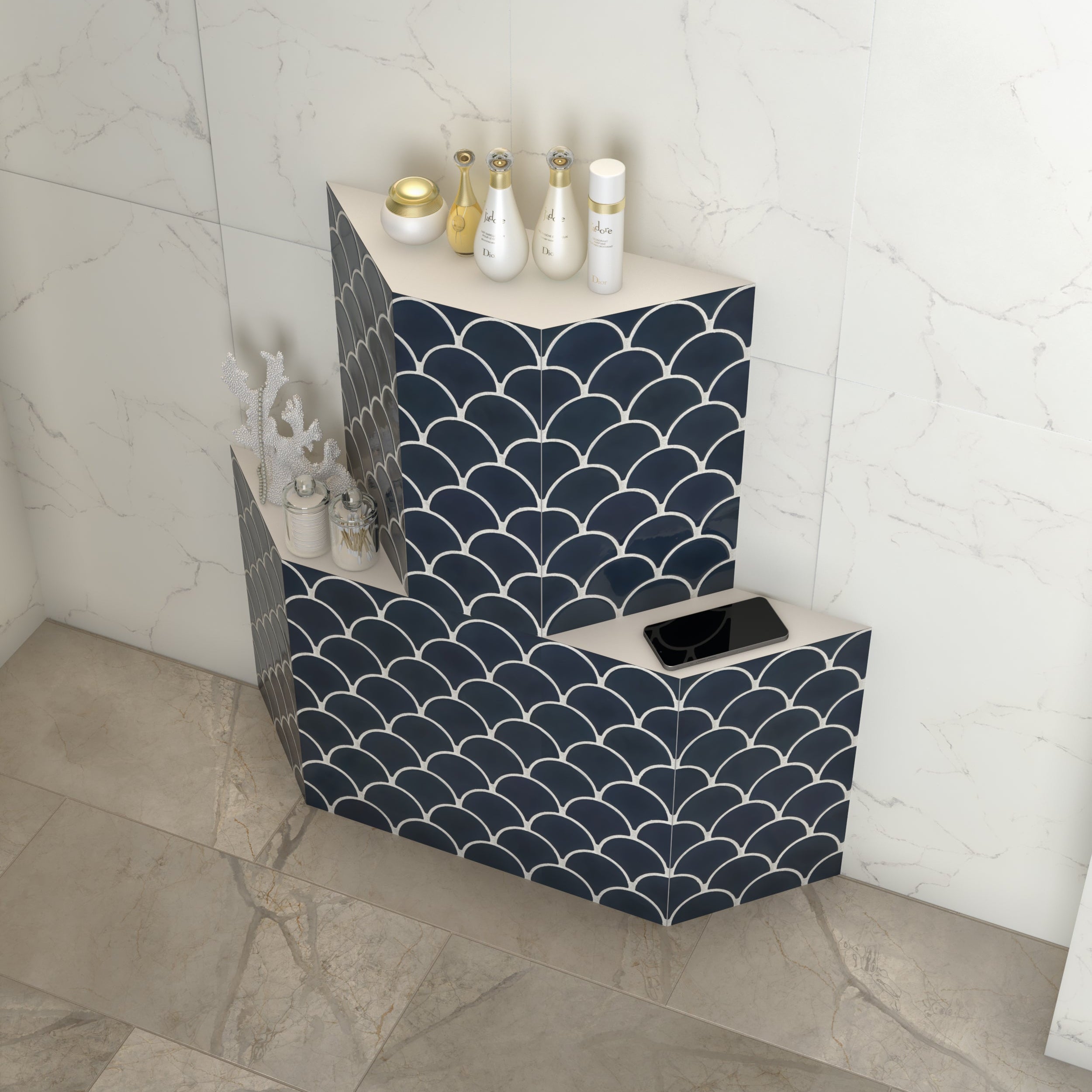 Ortano Valdana® Shelf System 180mm shapes - Blissful Bathing Solutions