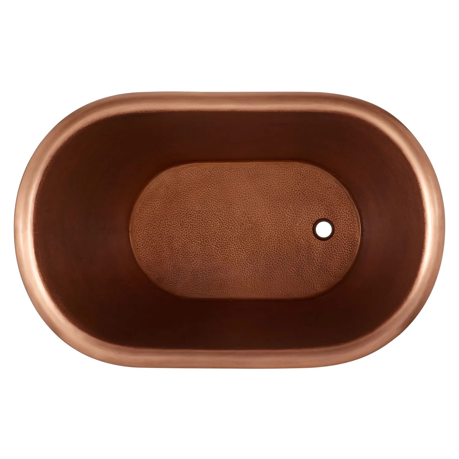 Clawfoot Bathtub Hammered Copper Single-Slipper Blue-Green Patina Soaking Tub 49-inch - Blissful Bathing Solutions