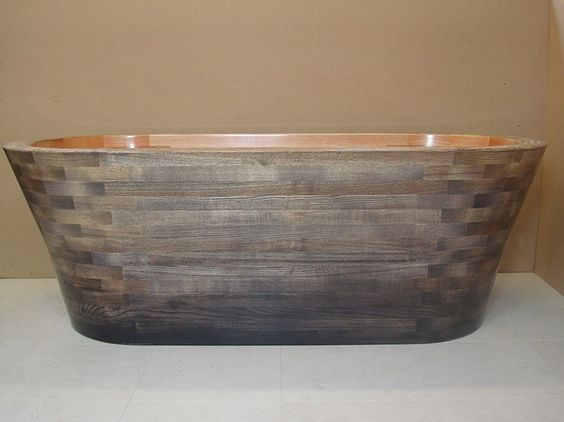 Brockton Copper and Mango Wood Freestanding Bath