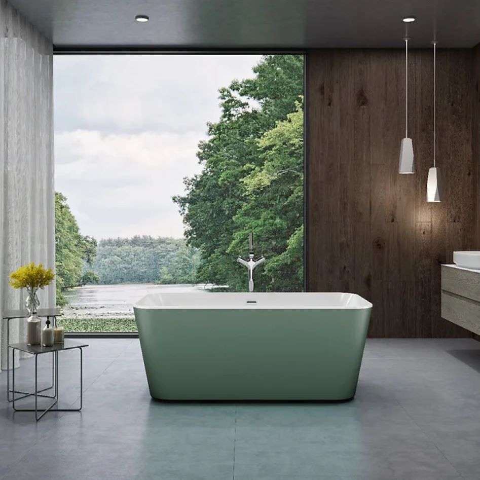 Charlotte Edwards Leda Green custom painted Freestanding Bath