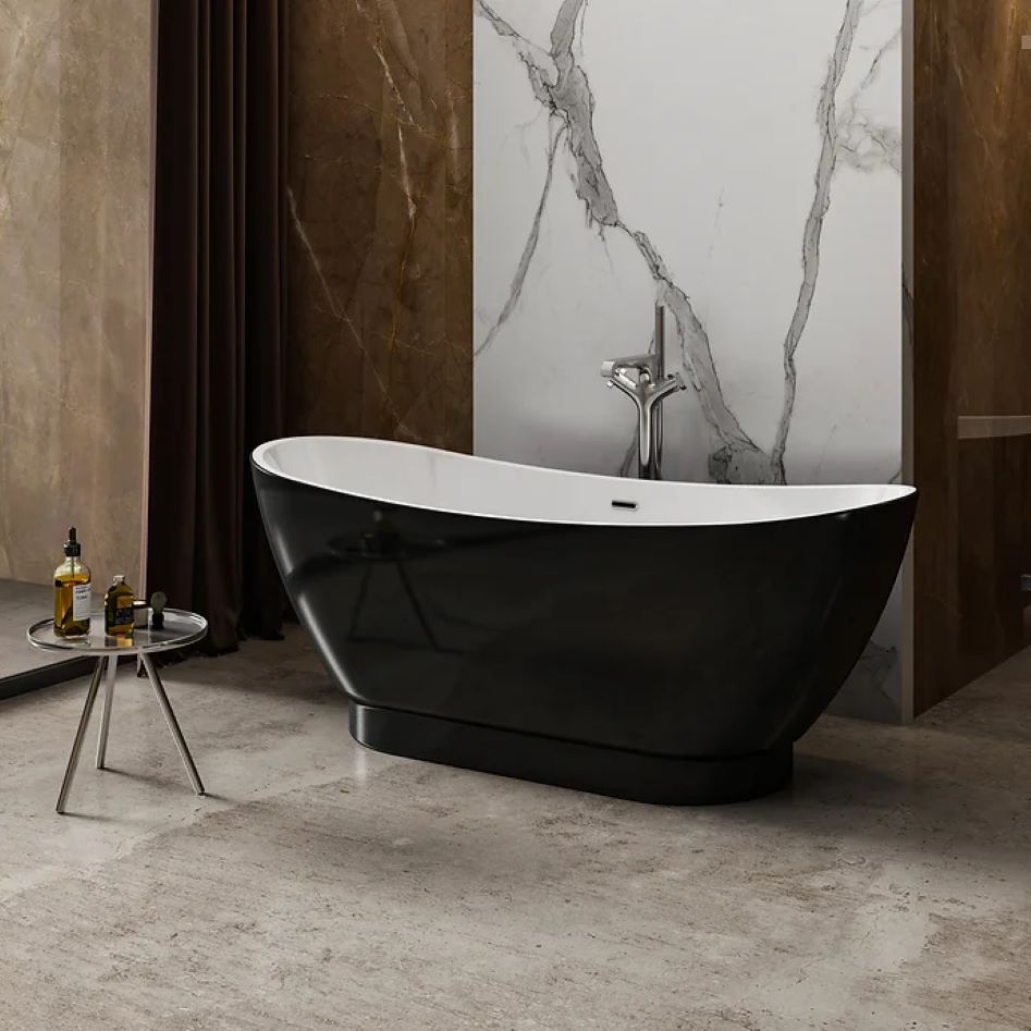 Charlotte Edwards Richmond Gloss Black Freestanding Bath