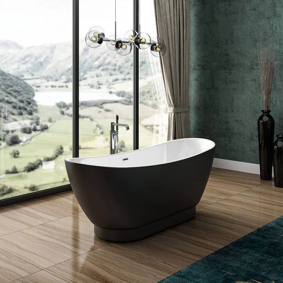 Charlotte Edwards Richmond Matt Black Freestanding Bath