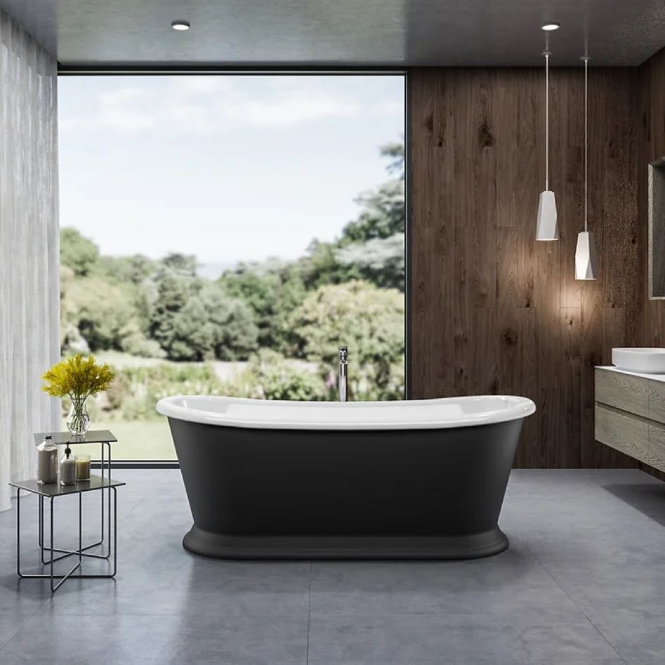 Charlotte Edwards Rosemary Matt Black Freestanding Bath
