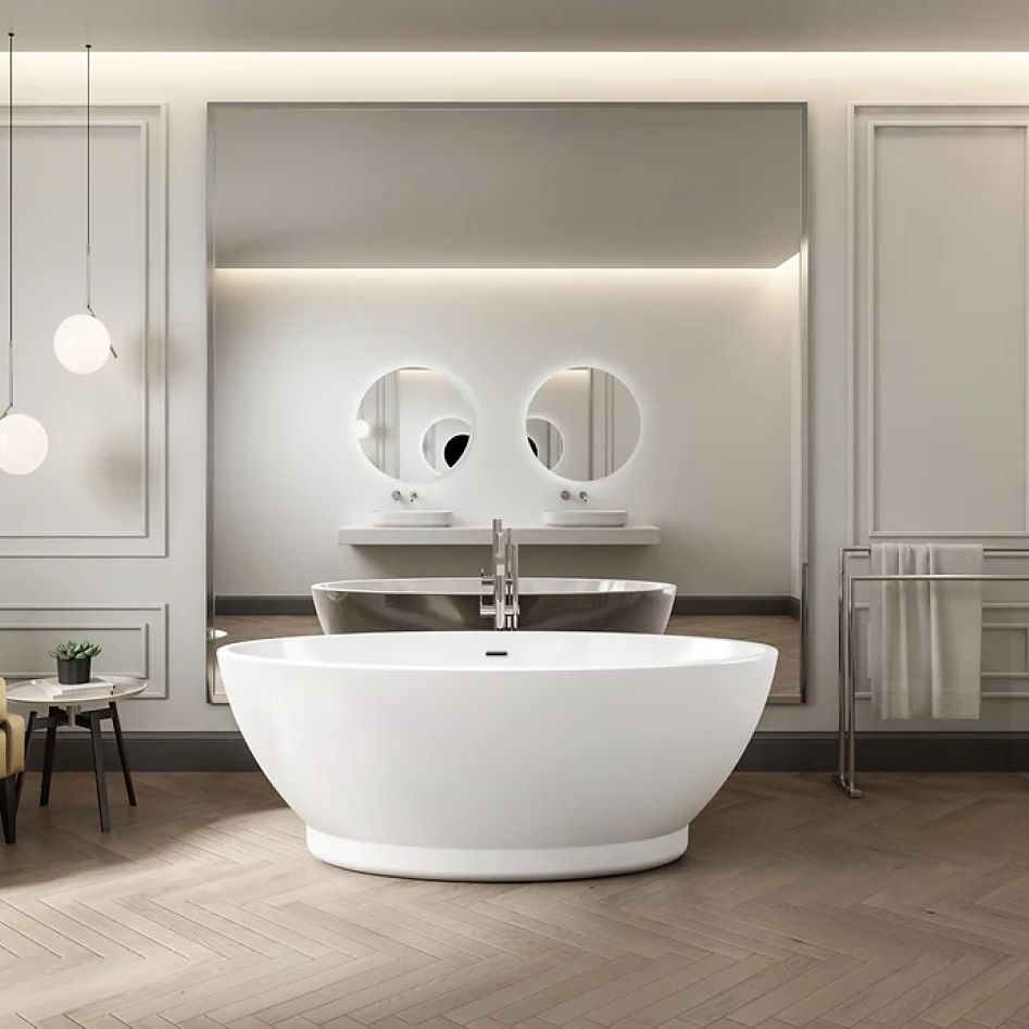 Charlotte Edwards Shard Gloss White Freestanding Bath