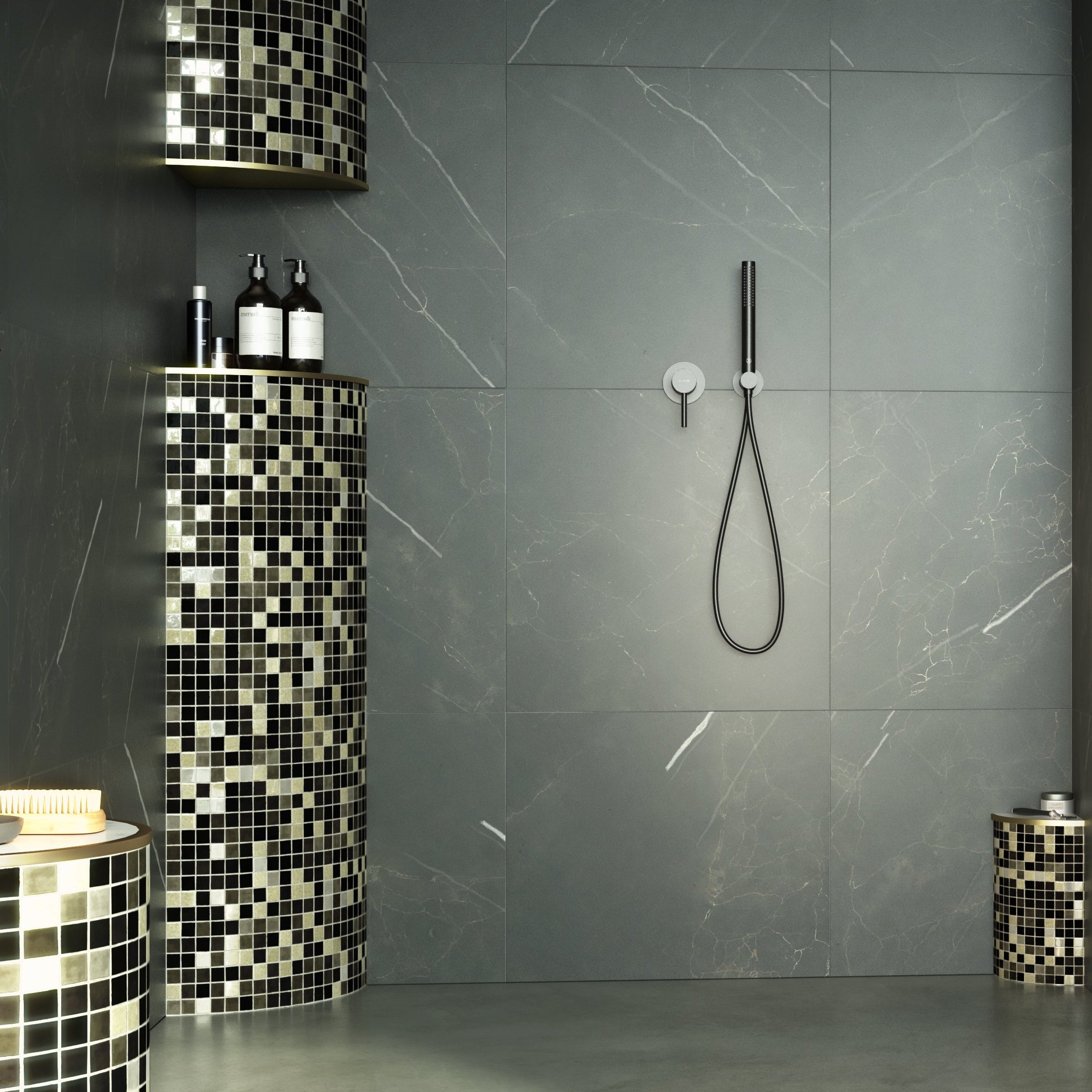 Ortano Azola® Quadrant with shelf 191mm - Blissful Bathing Solutions