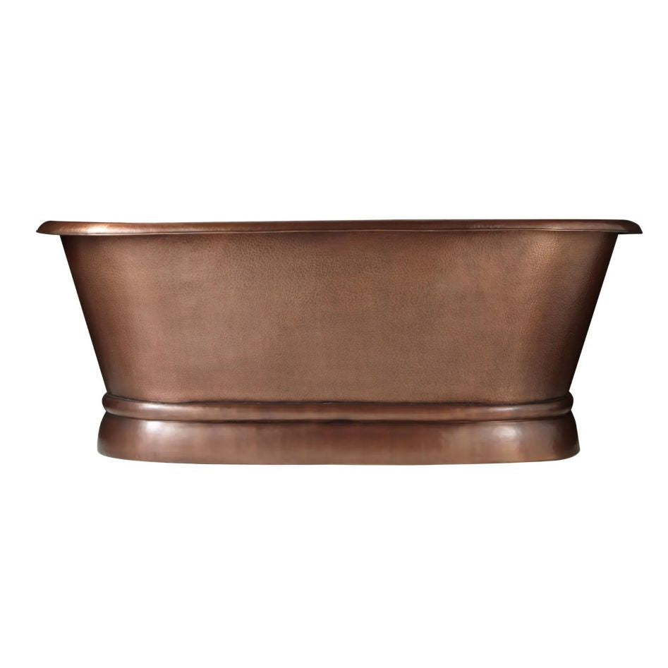 Coppersmith Creations Hammered Antique Finish Pedestal Copper Bathtub from side