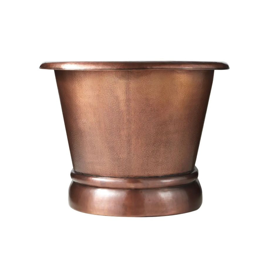 Coppersmith Creations Hammered Antique Finish Pedestal Copper Bathtub from front