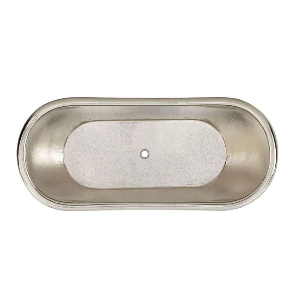 Coppersmith Creations Hammered Clawfoot Copper Bathtub Nickel Interior & Antique Copper Finish Exterior