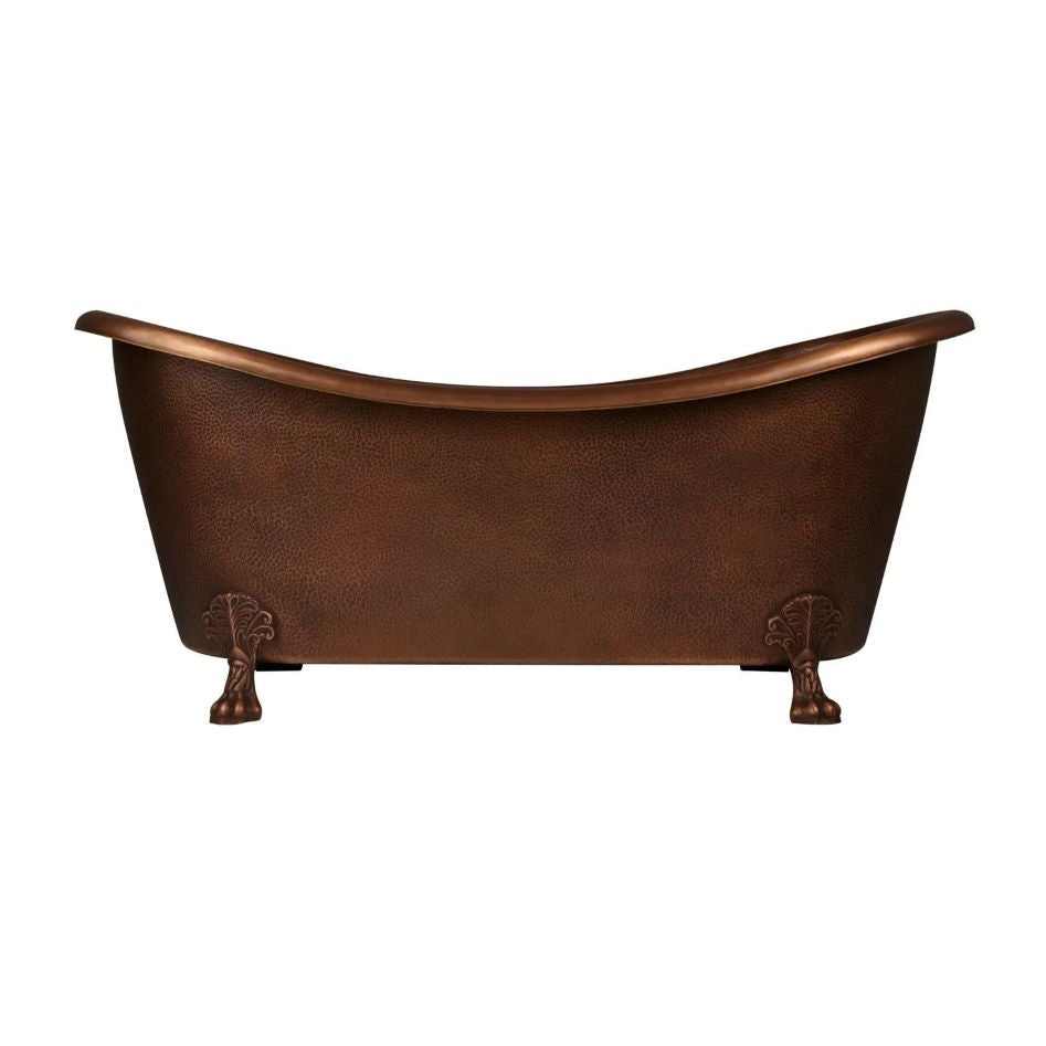 Coppersmith Creations Hammered Clawfoot Copper Double Slipper Tub