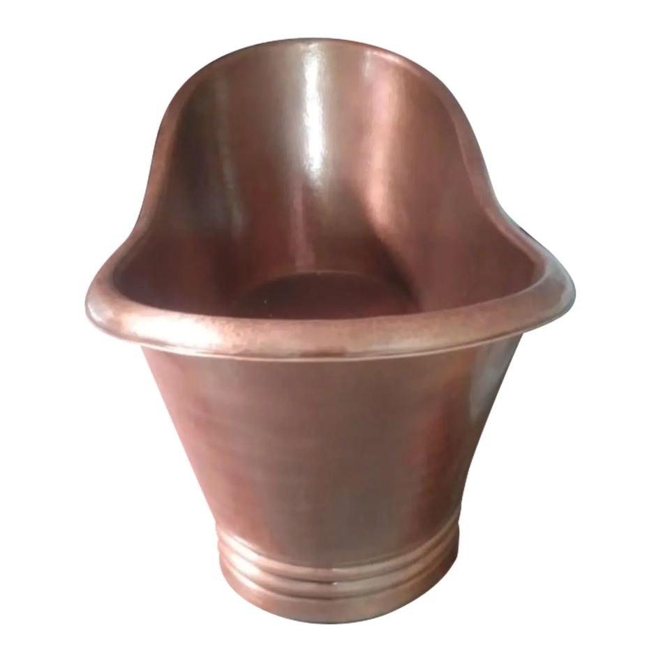 Coppersmith Creations Hammered Medium Antique Finish Copper Double Slipper Tub view from front