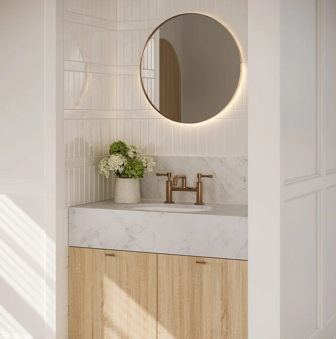Kingsley Deck Mounted Bath Filler - 2 Tap Hole - Brushed Copper - Blissful Bathing Solutions