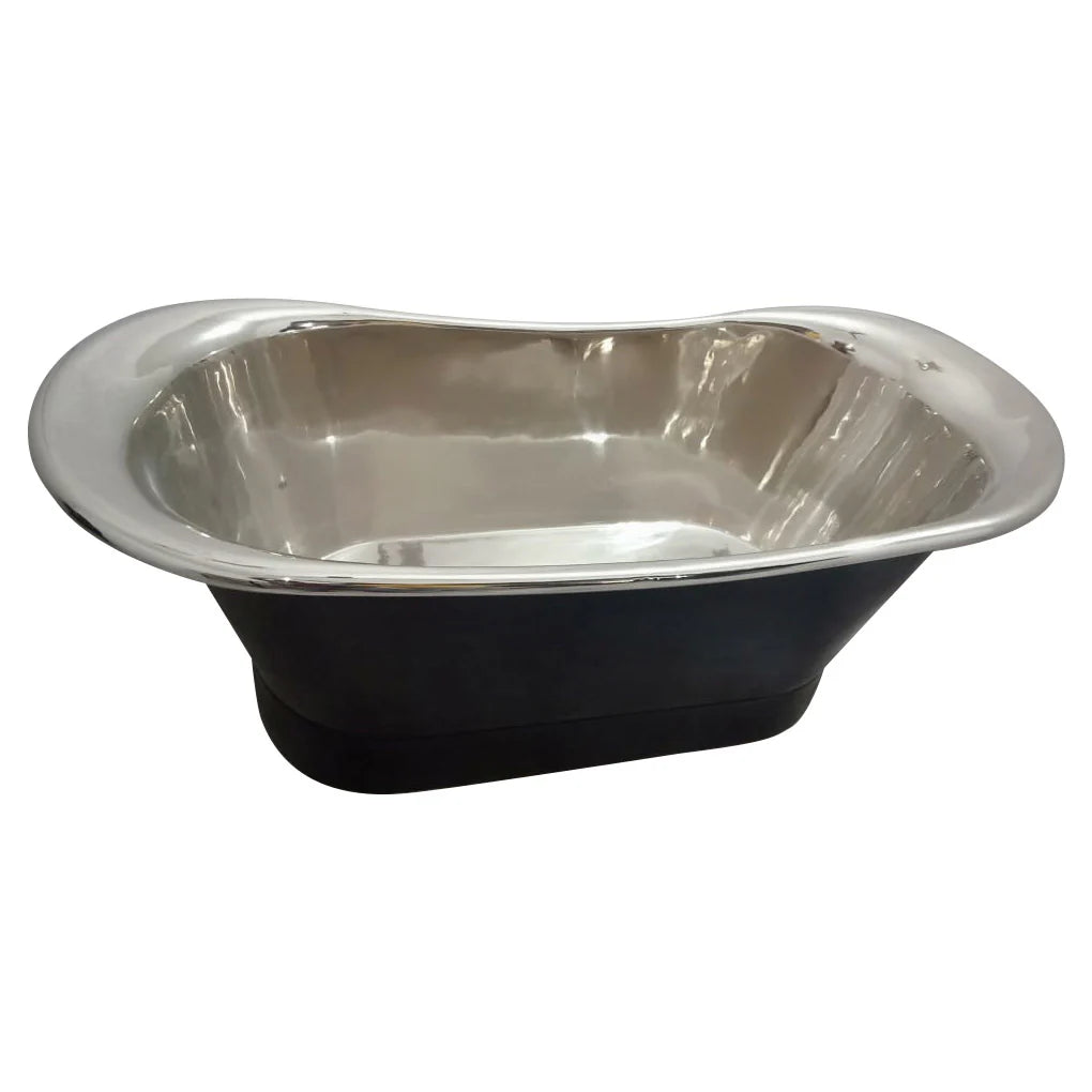 Straight Base Nickel Bathtub Black Outside - Blissful Bathing Solutions