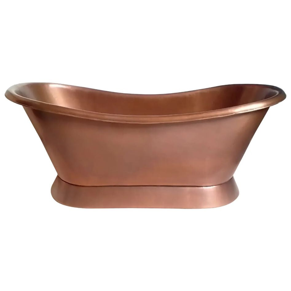 Coppersmith Creations Slanting Base Copper Bathtub Plain Antique Finish