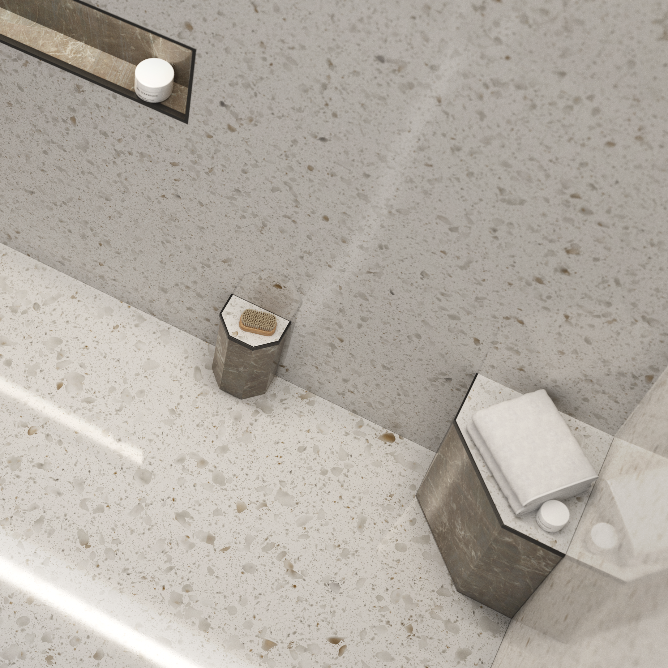 Ortano Truncate Corner Seat - Blissful Bathing Solutions