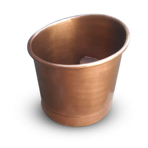 30-Inch Round Japanese Soaking Style Antique Finish Copper Bathtub