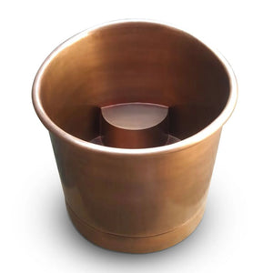 Coppersmith Creations 39-Inch Round Japanese Soaking Style Antique Finish Copper Bathtub