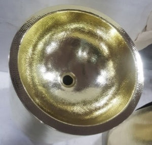 Ortano Alphin Brass Pedestal Freestanding Basin Hammered