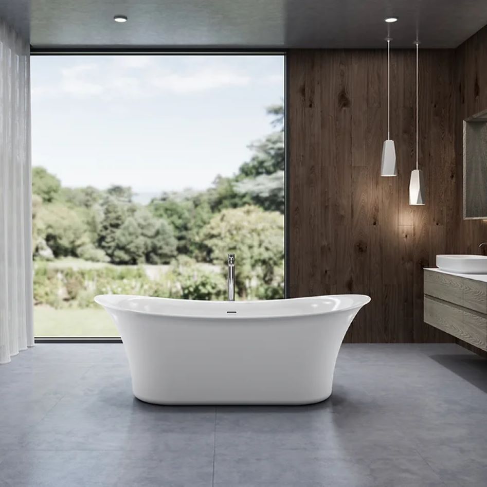 Charlotte Edwards Admiralty Gloss White Freestanding Bath 1670x730x620mm