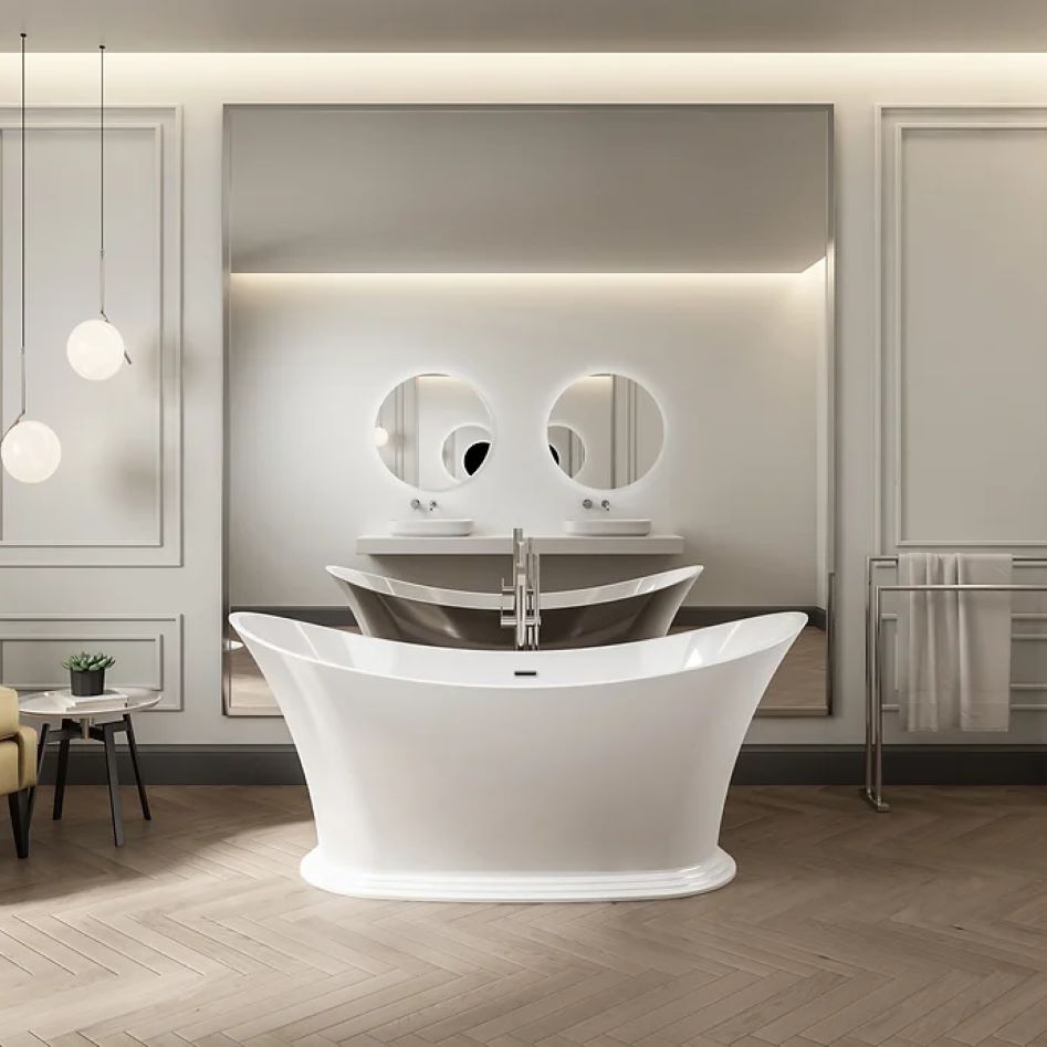 Vincent Alexander Tattershall Gloss White Freestanding Bath