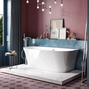 Vincent Alexander Lumley Gloss White Freestanding Bath Back to Wall