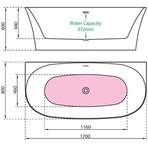 Vincent Alexander Lumley Gloss White Freestanding Bath Back to Wall