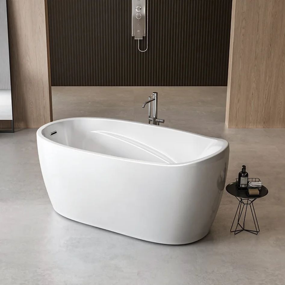 Vincent Alexander Littleton Gloss White Freestanding Bath with Internal Armrest