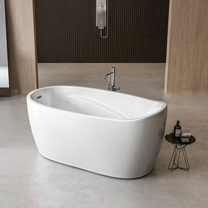 Vincent Alexander Littleton Gloss White Freestanding Bath with Internal Armrest
