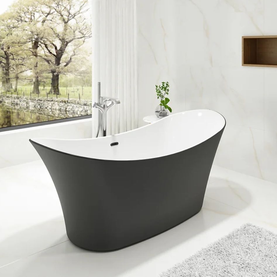 Charlotte Edwards Harrow Matt Black Freestanding Bath 1700x700x720mm