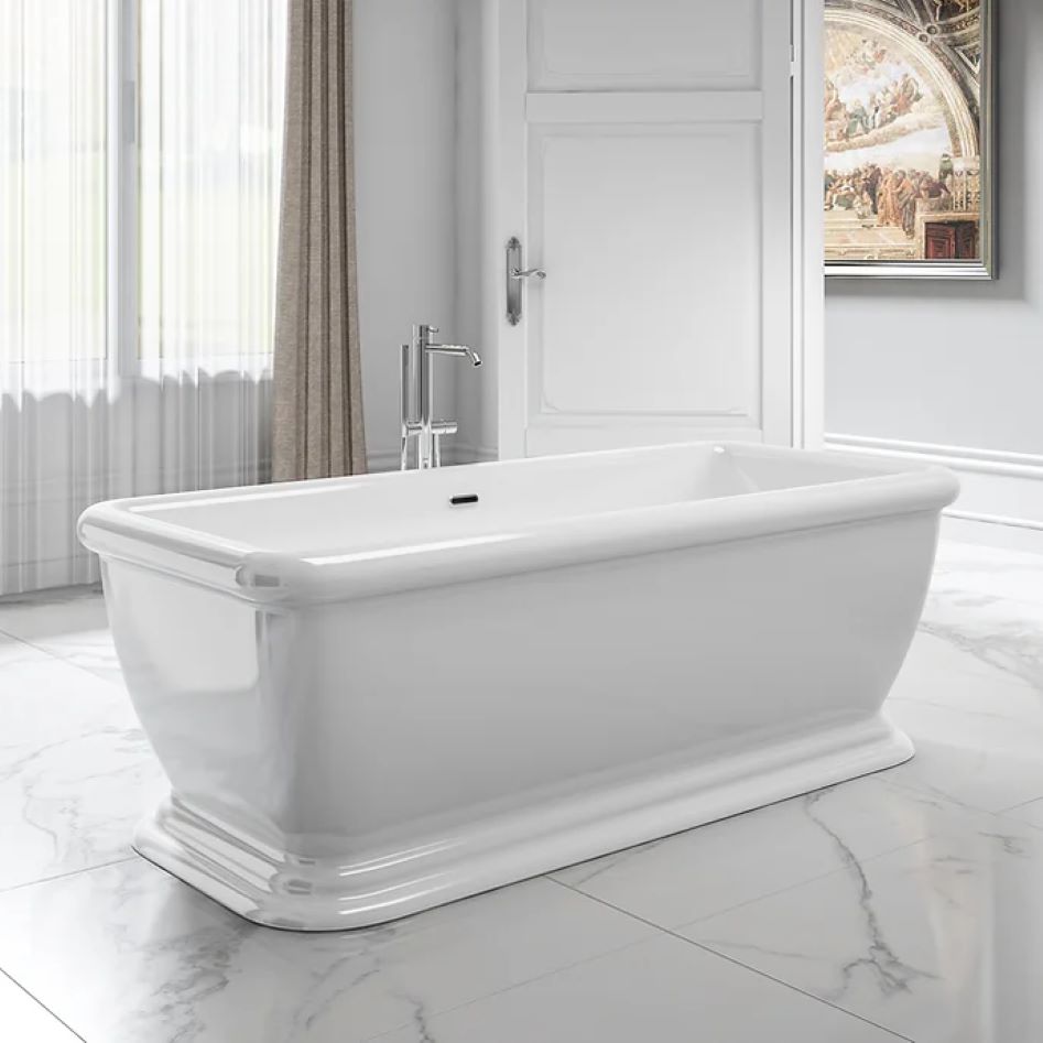 Vincent Alexander Wardour Gloss White Freestanding Bath
