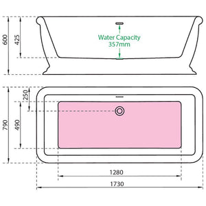 Vincent Alexander Wardour Gloss White Freestanding Bath