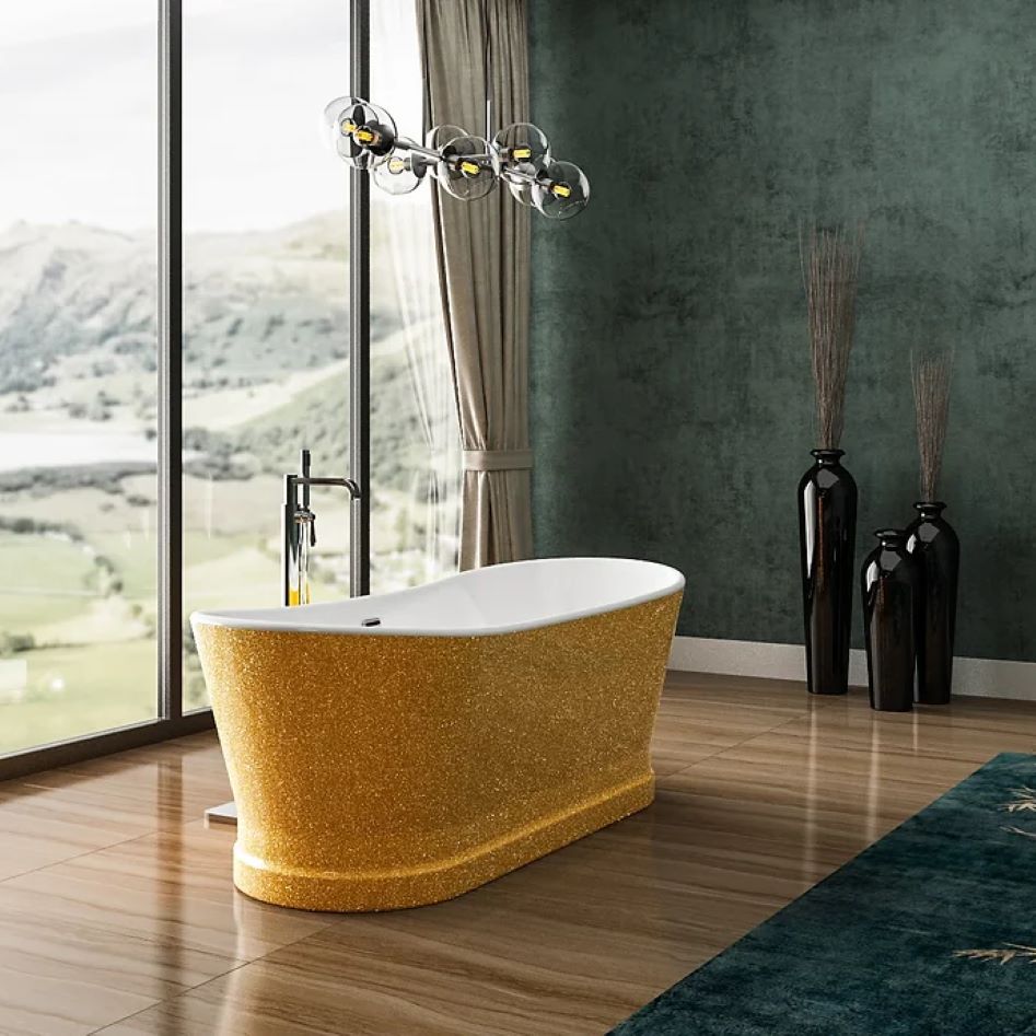 Charlotte Edwards Jupiter Sparkling Gold Freestanding Bath