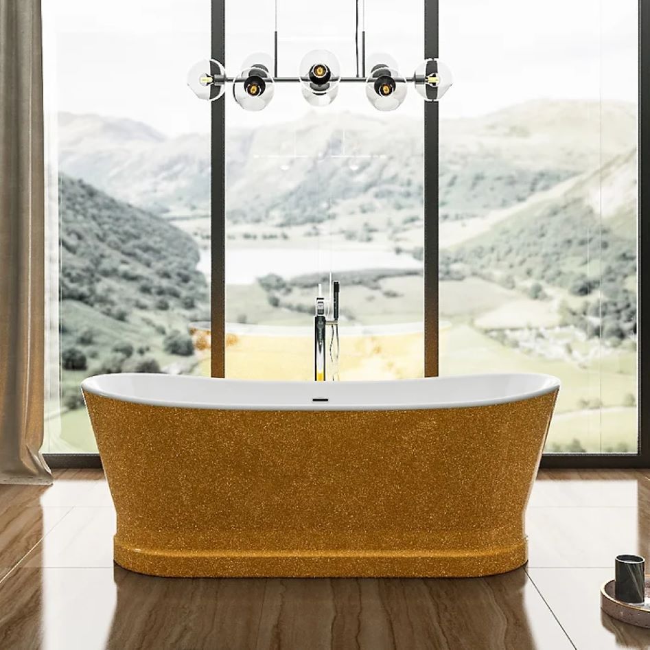 Charlotte Edwards Jupiter Sparkling Gold Freestanding Bath