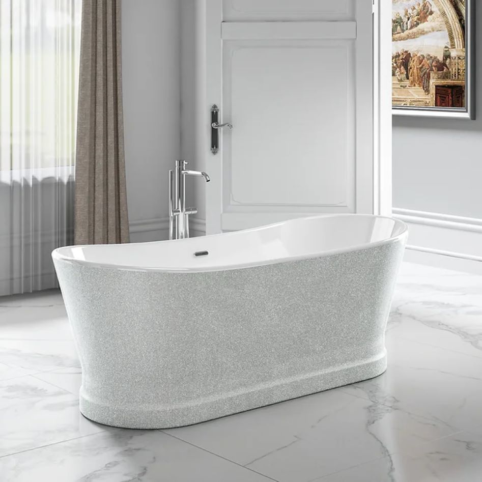 Charlotte Edwards Jupiter Sparkling Silver Freestanding Bath