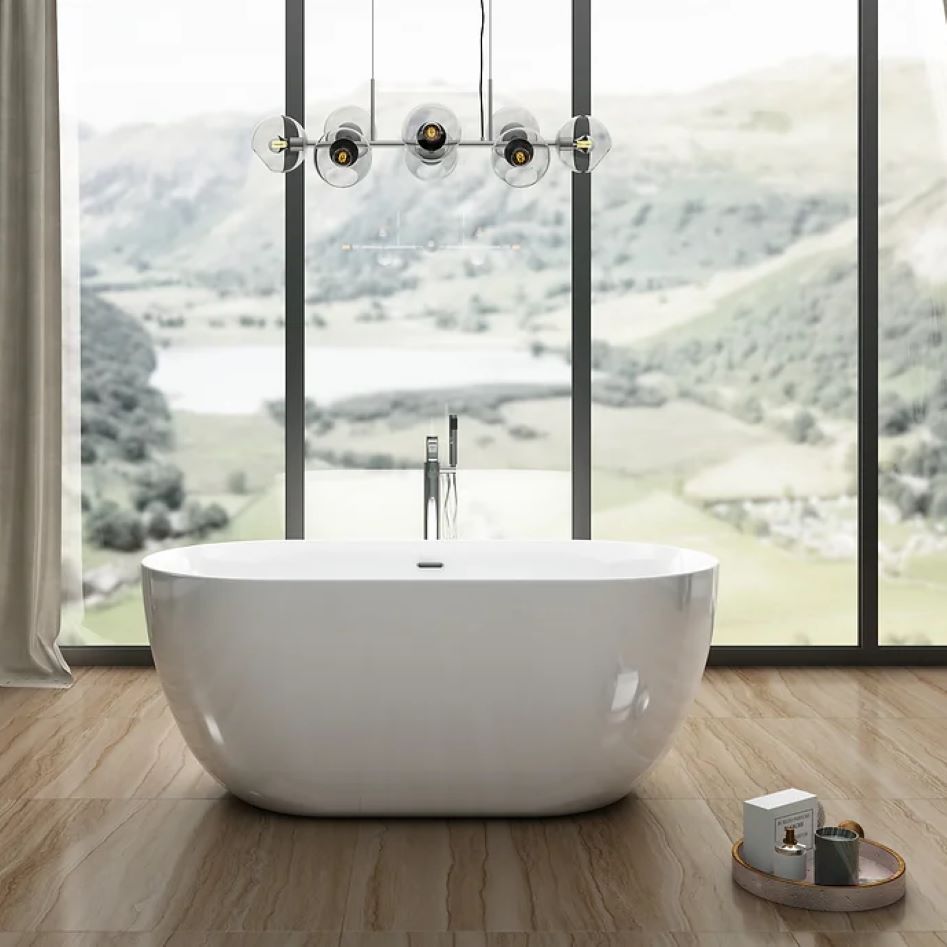 Charlotte Edwards Mayfair Gloss White Freestanding Bath 1500x780x600mm