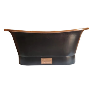 Coppersmith Creations Straight Base Copper Bathtub Black Outside