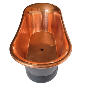 Coppersmith Creations Straight Base Copper Bathtub Black Outside