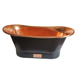Coppersmith Creations Straight Base Copper Bathtub Black Outside