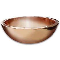 Copper Sink Round Shining Double Wall 16" x 6" - Blissful Bathing Solutions