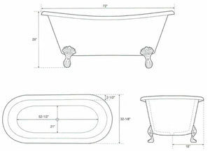 Hammered Clawfoot Copper Bathtub Nickel Interior & Antique Copper Finish Exterior