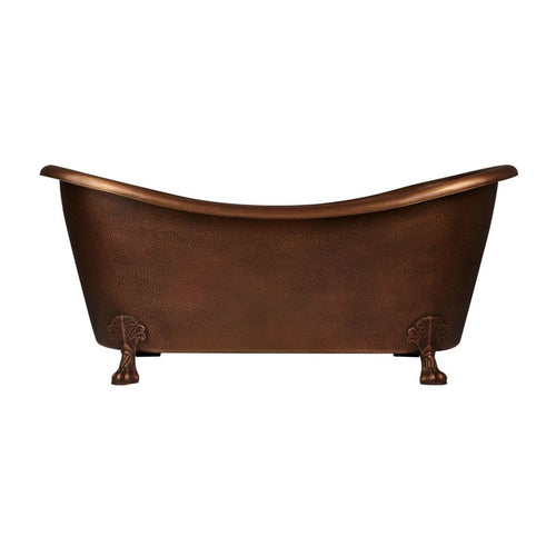 Hammered Clawfoot Copper Double Slipper Tub 1676 x 800 x 723mm