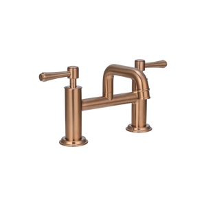 Kingsley Deck Mounted Bath Filler - 2 Tap Hole - Brushed Copper