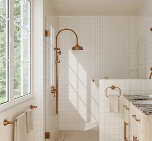 Kingsley Shower Rail Set - Brushed Copper