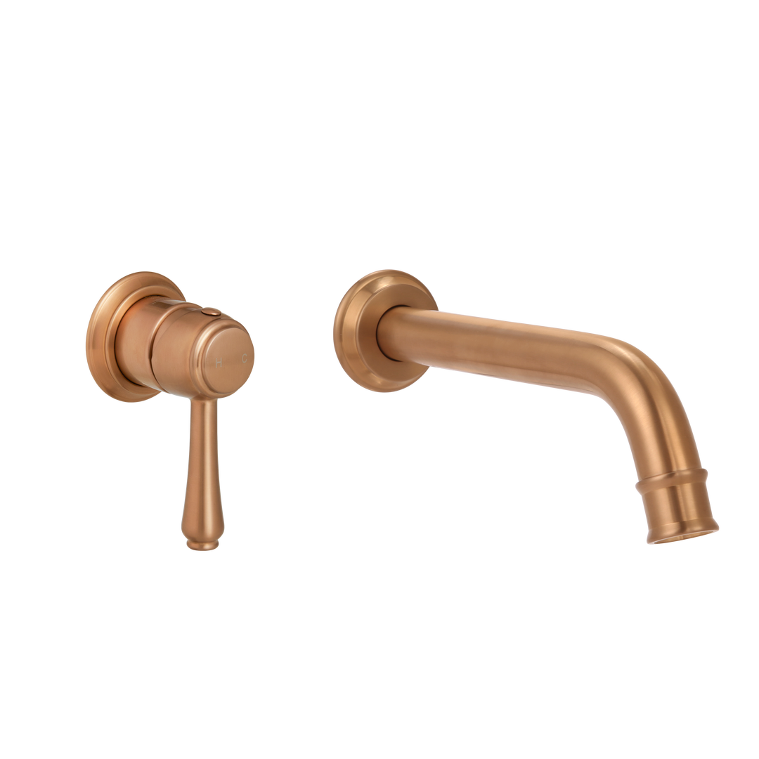 Kingsley Minimal Mixer & Spout Set - Brushed Copper - Blissful Bathing Solutions