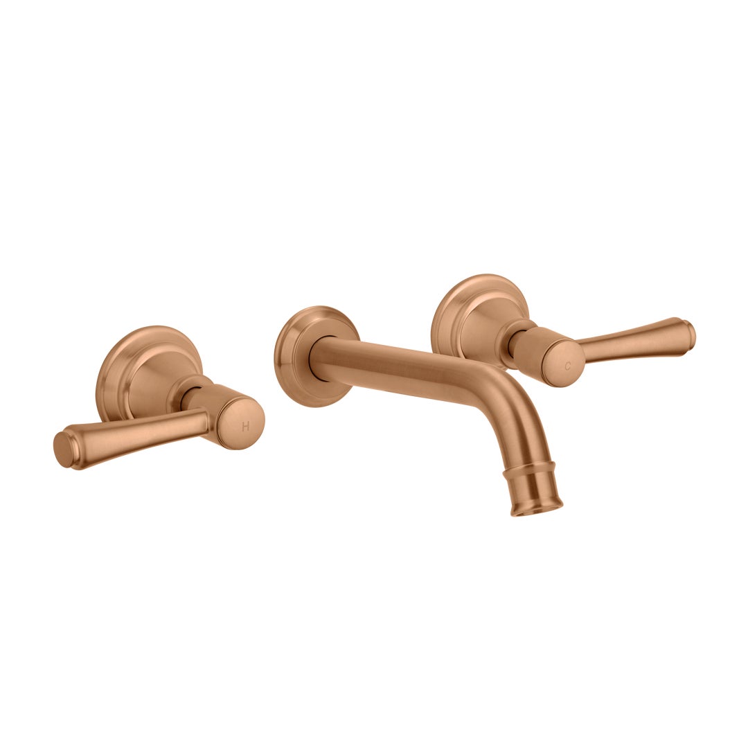 Kingsley Assembly Taps & Spout Set - Brushed Copper - Blissful Bathing Solutions
