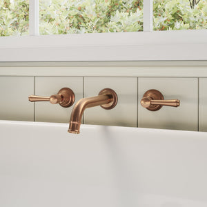 Kingsley Assembly Taps & Spout Set - Brushed Copper