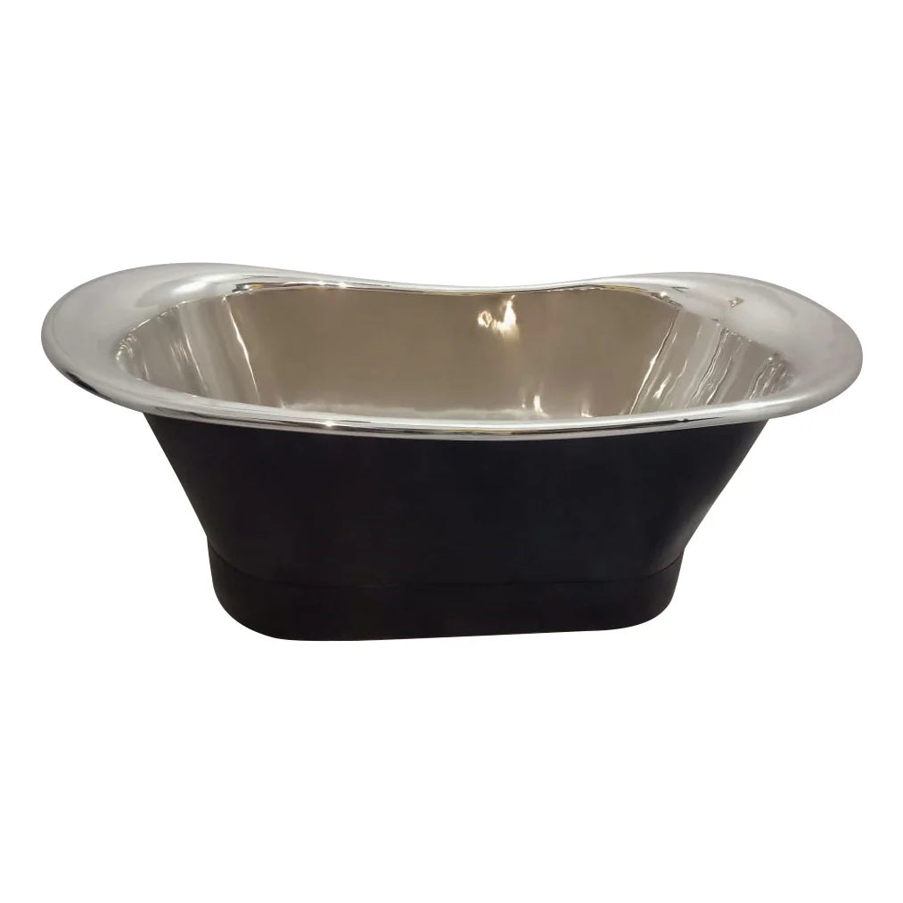 Straight Base Nickel Bathtub Black Outside - Blissful Bathing Solutions