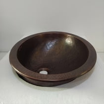Oval Copper Sink Dark Antique 20 x 15.50 x 6 inch - Blissful Bathing Solutions